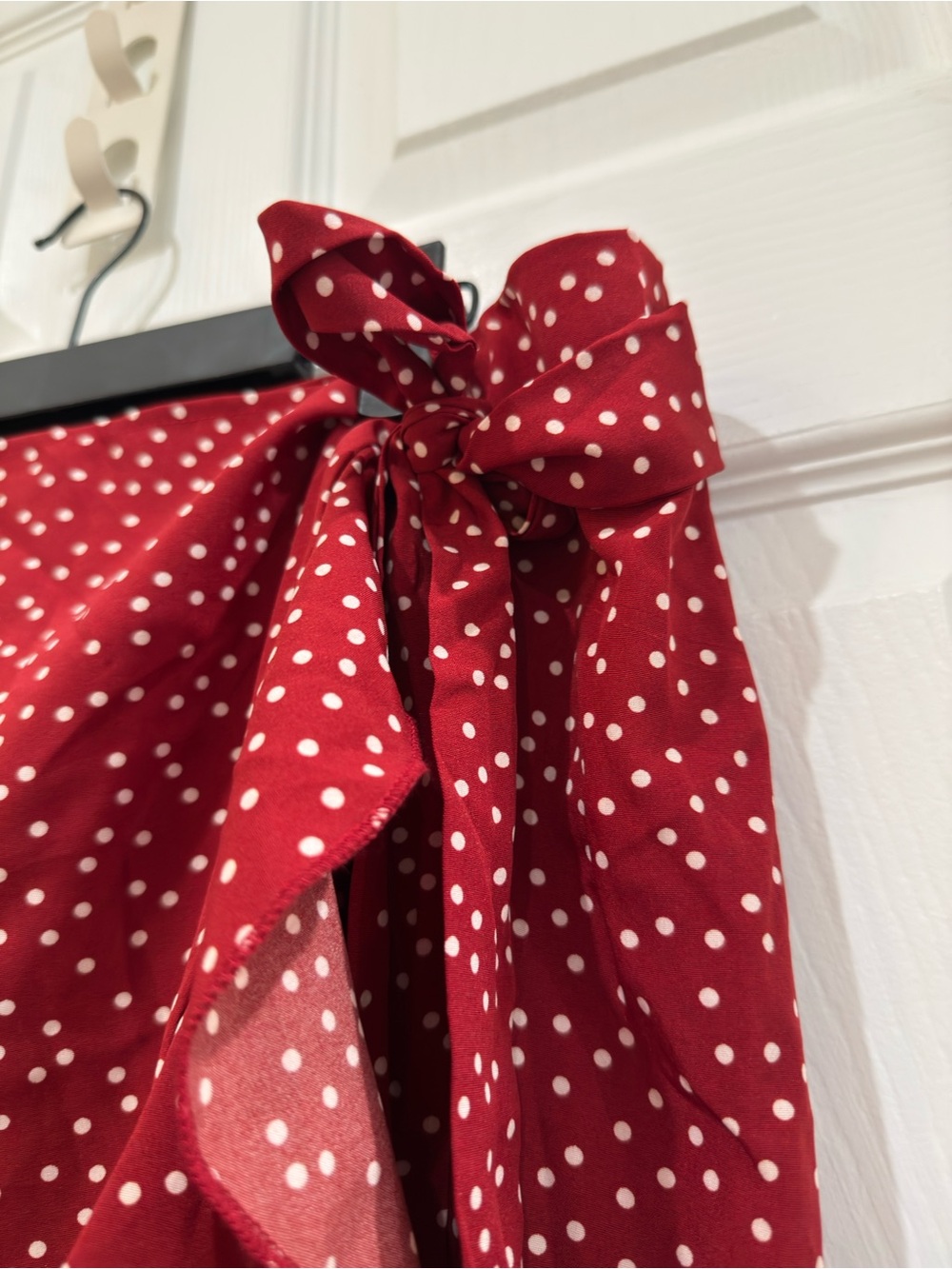 Red Polka Dot Faux Wrap Skirt Skort - Picture 13 of 16